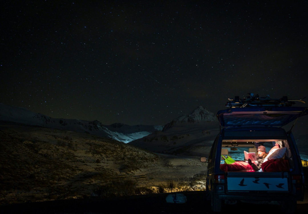 RV Solar Backup Power Night Sky