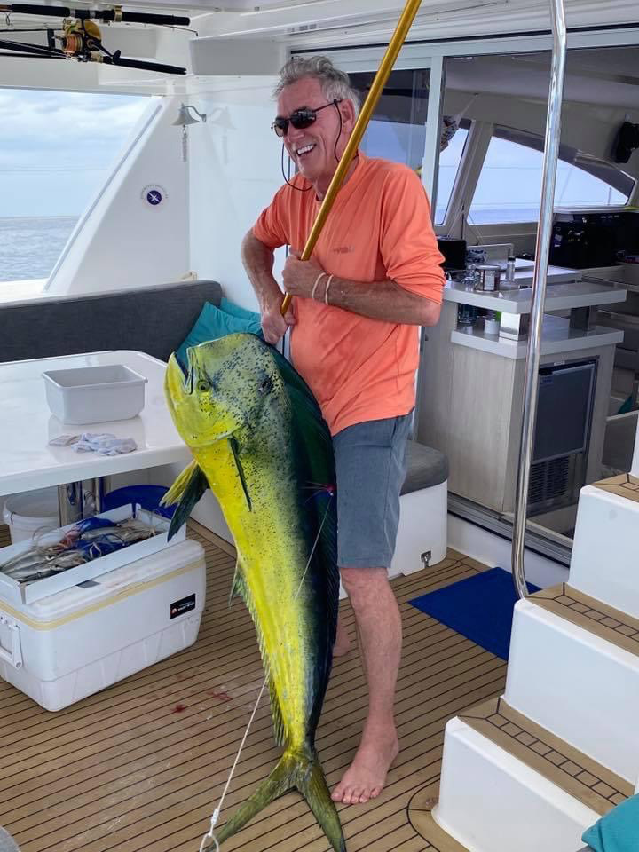 Stephen Catches A Mahi On The Catamaran