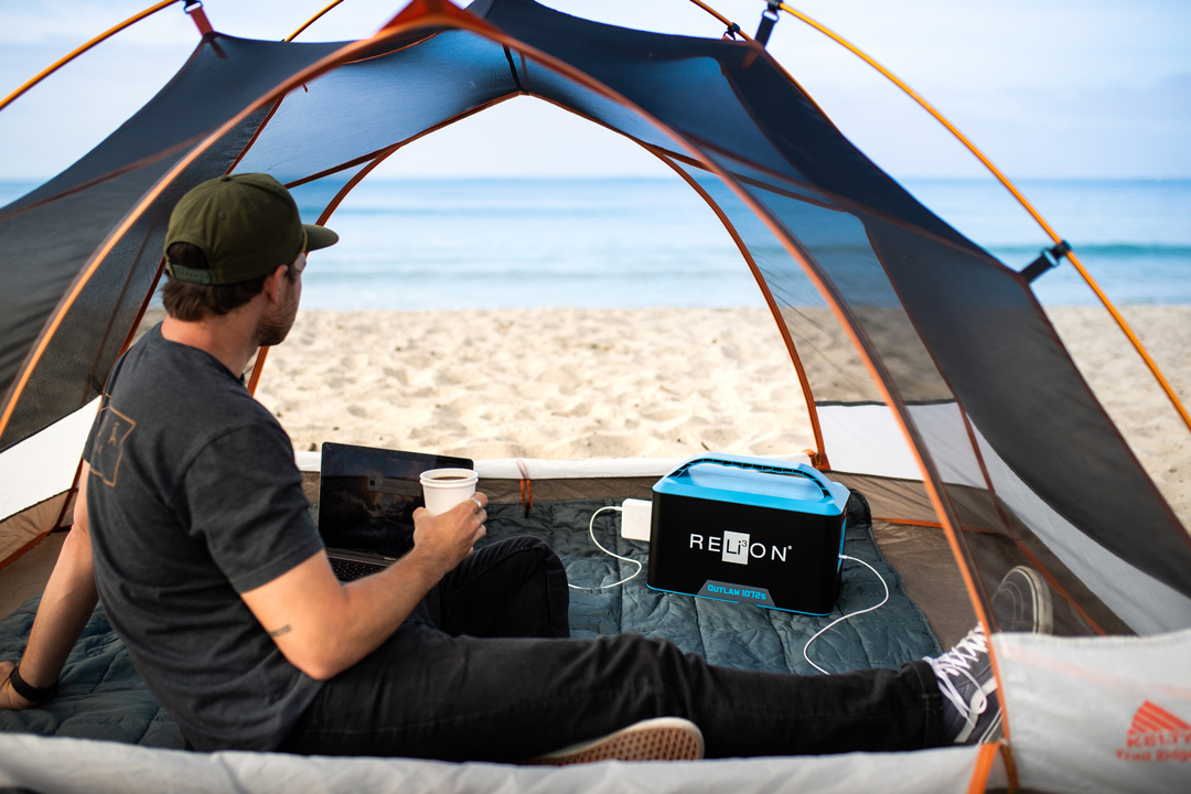 Lithium Battery Power Supply On The Beach