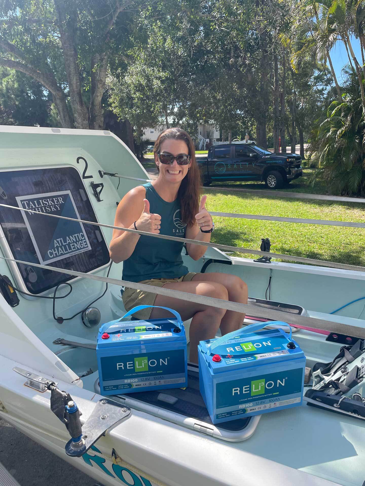 Salty Science Rowing With RB100 Lithium Battery